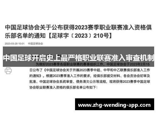 中国足球开启史上最严格职业联赛准入审查机制